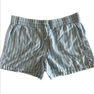 Calvin Klein Womens Striped Drawstring Shorts Size 8 Blue White